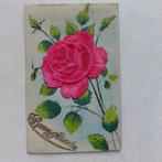 Oude nieuwjaarskaart in celluloïd en bloem in vilt, Ophalen of Verzenden