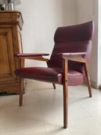 Vintage Scandinavische fauteuil jaar 60 skai bordeau, Ophalen, Zo goed als nieuw