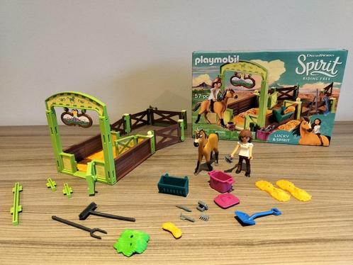 Playmobil - Spirit - Lucky & Spirit met paardenbox (9478), Kinderen en Baby's, Speelgoed | Playmobil, Zo goed als nieuw, Complete set