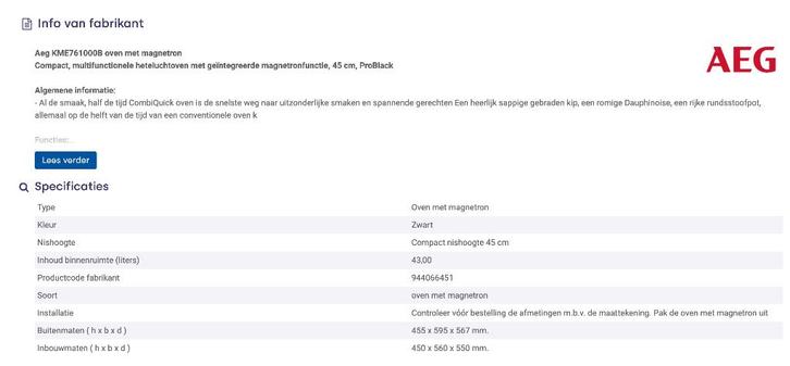 COMBIQUICK Warme Lucht + Microgolf AEG 2 jaar oud, Elektronische apparatuur, Microgolfovens, Zo goed als nieuw, Inbouw, Combi-microgolfoven