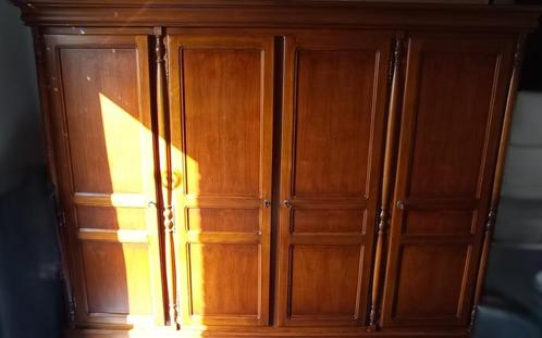 Prachtige 4 deurs-kleerkast in kerselaar en/of commode, Huis en Inrichting, Kasten | Kleerkasten, 150 tot 200 cm, 200 cm of meer