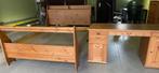 Twijfelaar met auping lattenbodem en bureau, Huis en Inrichting, Ophalen, Gebruikt, Bruin, Twijfelaar