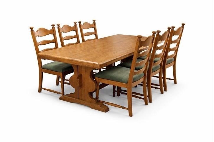 Ensemble de table à manger Oak Monastery avec 6 chaises, Maison & Meubles, Tables | Tables à manger, Comme neuf, 50 à 100 cm, 200 cm ou plus