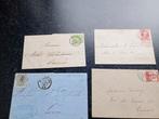 EE7) 4 oude brieven met  postzegels belgie, Ophalen of Verzenden, Gestempeld, Gestempeld, Met envelop