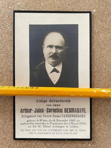 BP Watou/Poperinge Dhr Arthur DESMADRYL  1860 en +Poperingh beschikbaar voor biedingen