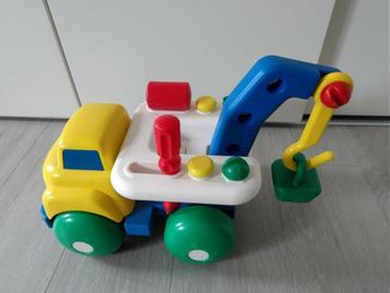 Speelgoed kraan wagen met werkgerief, Ophalen, Gebruikt, Bouwen