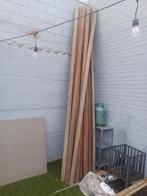 16 houten balken - hard hout (azobe) 3m10, 4,5 cm op 6cm, Doe-het-zelf en Bouw, Hout en Planken, Zo goed als nieuw, Ophalen