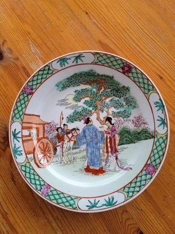  Speciale Antieke Chinese Bord Met Paard En Koets  beschikbaar voor biedingen