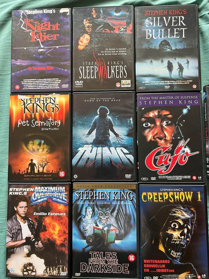 10 DVD FILMS HORROR STEPHEN KING, Cd's en Dvd's, Dvd's | Horror, Zo goed als nieuw, Overige genres, Vanaf 16 jaar, Ophalen of Verzenden