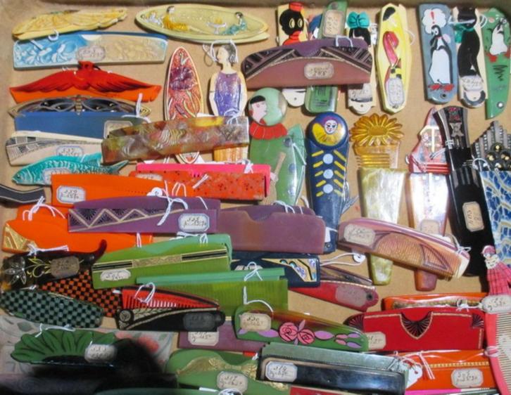 unieke collectie oude pocket kammen celluloid hoorn, Antiek en Kunst, Curiosa en Brocante, Verzenden