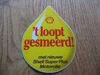 Shell 't loopt gesmeerd Motorolie Sticker, Verzamelen, Ophalen of Verzenden, Nieuw, Auto of Motor