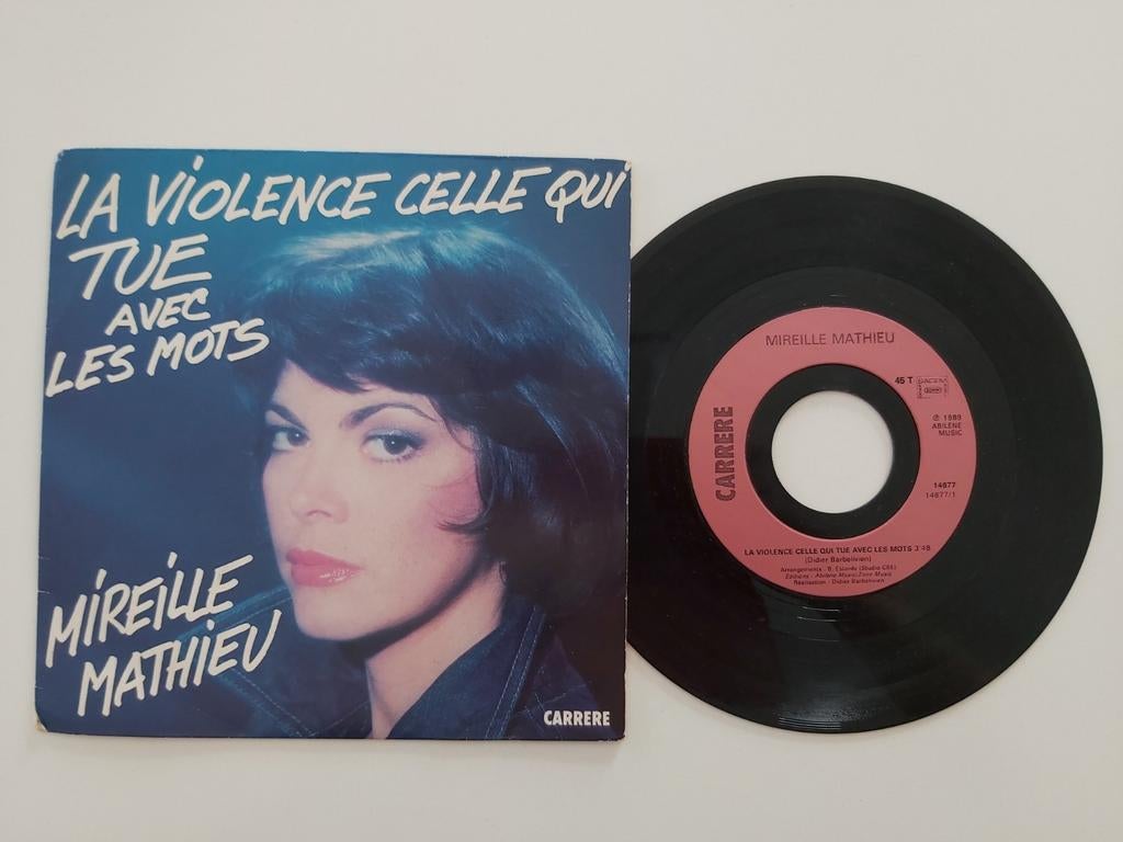 Mireille Mathieu - geweld dat doodt met woorden, 7 inch, Ophalen of Verzenden, Zo goed als nieuw, Pop