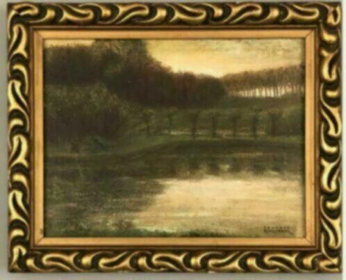 Huile sur toile paysage signe Fernand rousseaux, Antiek en Kunst, Kunst | Schilderijen | Klassiek, Ophalen of Verzenden