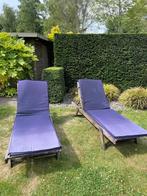 Gratis ligbedden (met schade aan wieltjes), Jardin & Terrasse, Chaises longues, Enlèvement, Utilisé, Bois