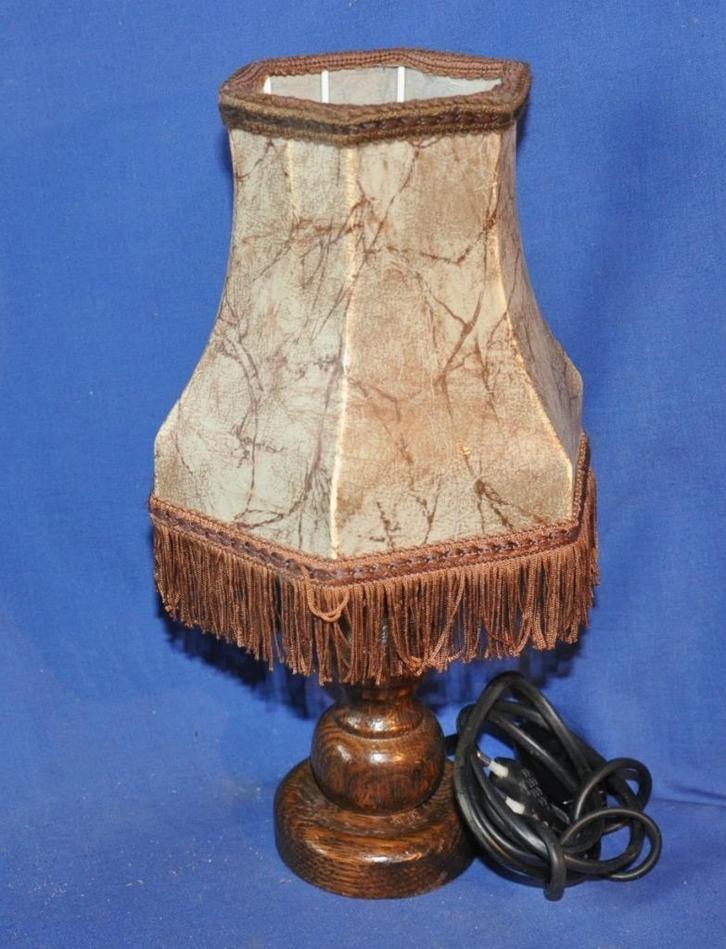 lampe de chevet style rustique pied en bois, Antiek en Kunst, Antiek | Verlichting, Ophalen of Verzenden