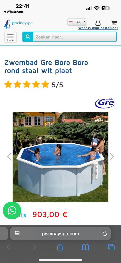 Grey zwembad metaal wand, Tuin en Terras, Zwembaden, Gebruikt, Inbouwzwembad, 120 cm of meer, 200 tot 400 cm, 300 cm of meer, Rond