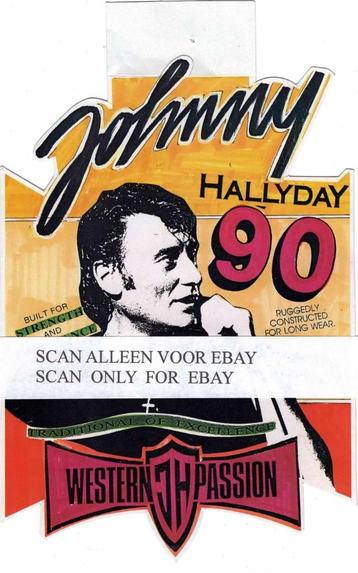 Johnny Hallyday zeldzame kledingkaart/promotiekaart