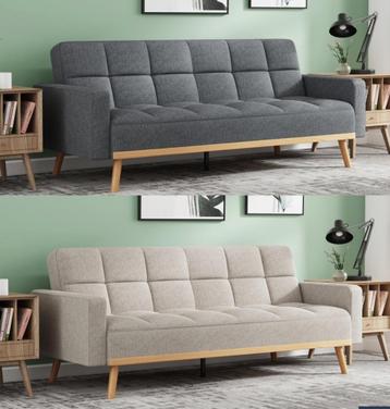 UA Slaapbank Model: Adana 2 kleuren in stof +Gratis Levering, Enlèvement, Neuf, Beige