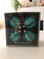 4 turquoise kerstballen, Seison’s Designs, Ophalen, Zo goed als nieuw