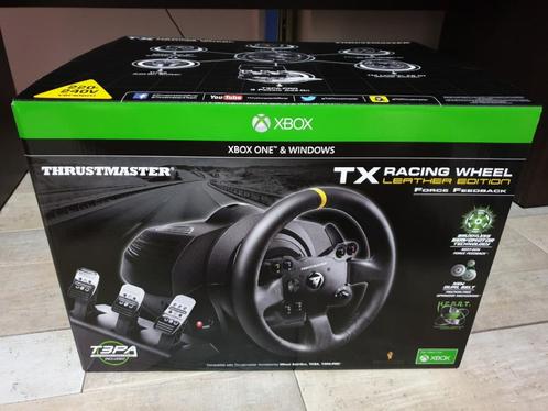 Thrustmaster TX Wheel Leather FFB 3 pedalen PC XBOX stuurwie, Games en Spelcomputers, Spelcomputers | Xbox | Accessoires, Zo goed als nieuw