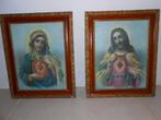 2 portretten met kader - Kristus en Maria, Enlèvement