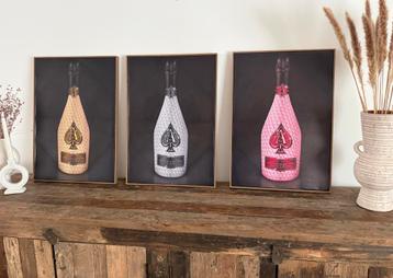Set van 3 canvassen Armand de Brignac in baklijst beschikbaar voor biedingen