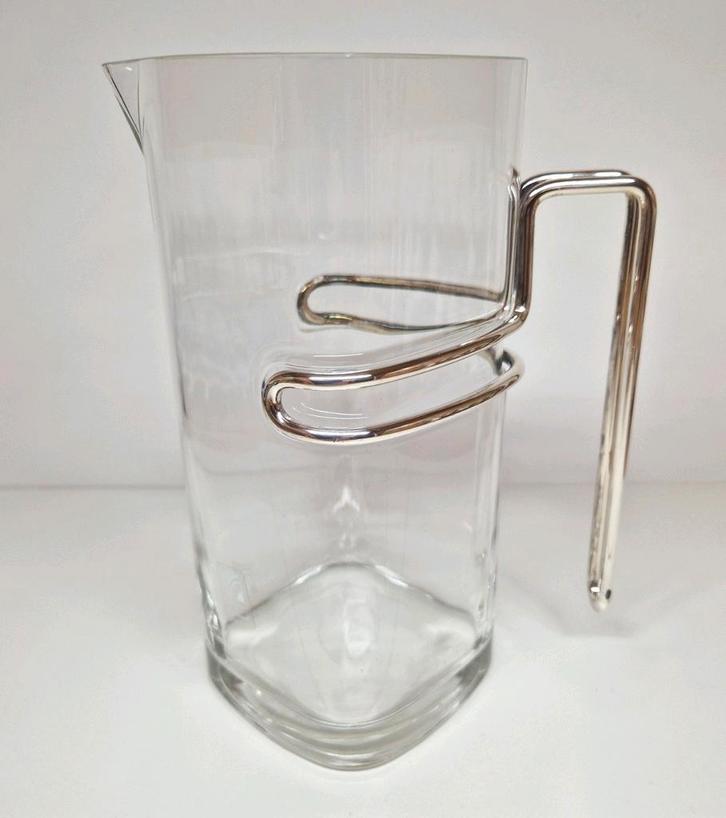 Vintage Luigi Bormioli Strauss waterkan, Italië 1990, Verzamelen, Glas en Drinkglazen, Zo goed als nieuw, Overige typen, Ophalen of Verzenden