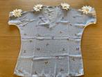 Zomerbloesje met bloemen, maat S in goede staat., Kleding | Dames, Blouses en Tunieken, Blauw, Maat 36 (S), Gedragen, Quinze heures trente