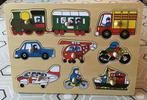 Houten puzzel voertuigen 9 stukken ., Ophalen, 2 tot 4 jaar, Gebruikt, Van hout