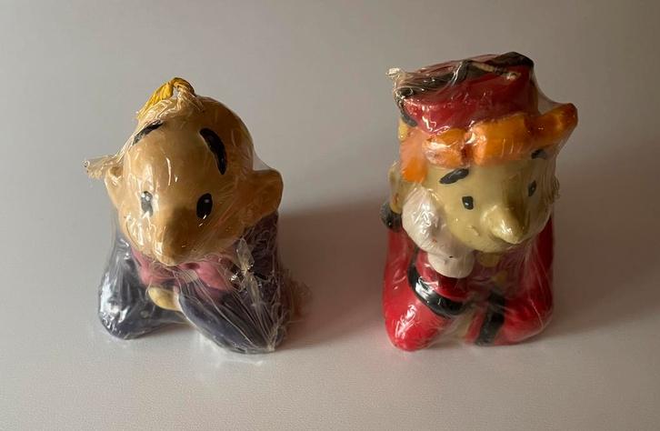 Robbedoes en kwabbernoot kaarsen in originele folie 1995, Verzamelen, Stripfiguren, Nieuw, Beeldje of Figuurtje, Guust of Robbedoes