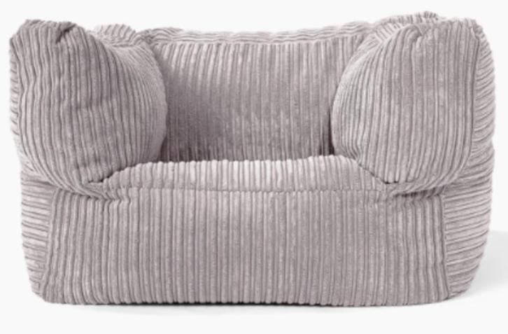 Lounge Pug – Albert Zitzak Fauteuil met kleine voetbank, Huis en Inrichting, Zitzakken, Nieuw, Zitzak, Grijs, Ophalen