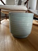 Bloempot in turquoise keramiek – €3, Enlèvement ou Envoi, 25 à 40 cm, Utilisé, Intérieur
