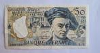 50 Francs Quentin de la Tour 1979 Serial X15 -AU, Ophalen of Verzenden, Frankrijk, Los biljet