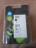 HP 301 originele zwarte/drie-kleuren inktcartridges, 2-pack, Informatique & Logiciels, Fournitures d'imprimante, Comme neuf, Cartridge