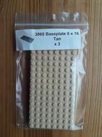 Lego 3865 Baseplate 8x16 Tan (x3) NEW, Ophalen of Verzenden, Zo goed als nieuw, Losse stenen, Lego