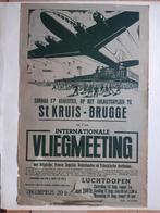 Originele Poster Vliegmeeting St. Kruis Brugge 1947 Pelgor, Verzamelen, Verzenden, A1 t/m A3, Reclame, Rechthoekig Staand