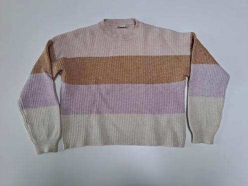 Mt 134-140 Pastelkleurige gestreepte gebreide trui, Kinderen en Baby's, Kinderkleding | Maat 134, Zo goed als nieuw, Meisje, Trui of Vest
