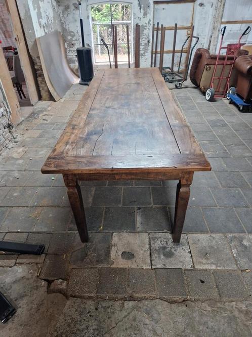 Oude 3 meter lange boerentafel met 3 laden, Huis en Inrichting, Tafels | Eettafels, Gebruikt, Ophalen of Verzenden