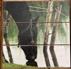 Print paard op hout 30x30 cm, Huis en Inrichting, Ophalen, Gebruikt
