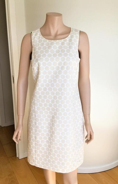 ELISA BLUE super mooi getailleerd kleed - 40, Kleding | Dames, Jurken, Zo goed als nieuw, Maat 38/40 (M), Beige, Knielengte, Verzenden