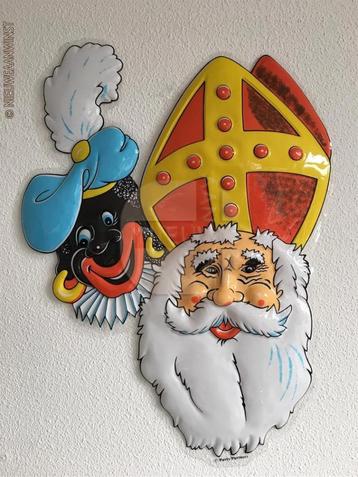 Wanddecoratie Sinterklaas en zwarte Piet - 60 x 45 cm beschikbaar voor biedingen