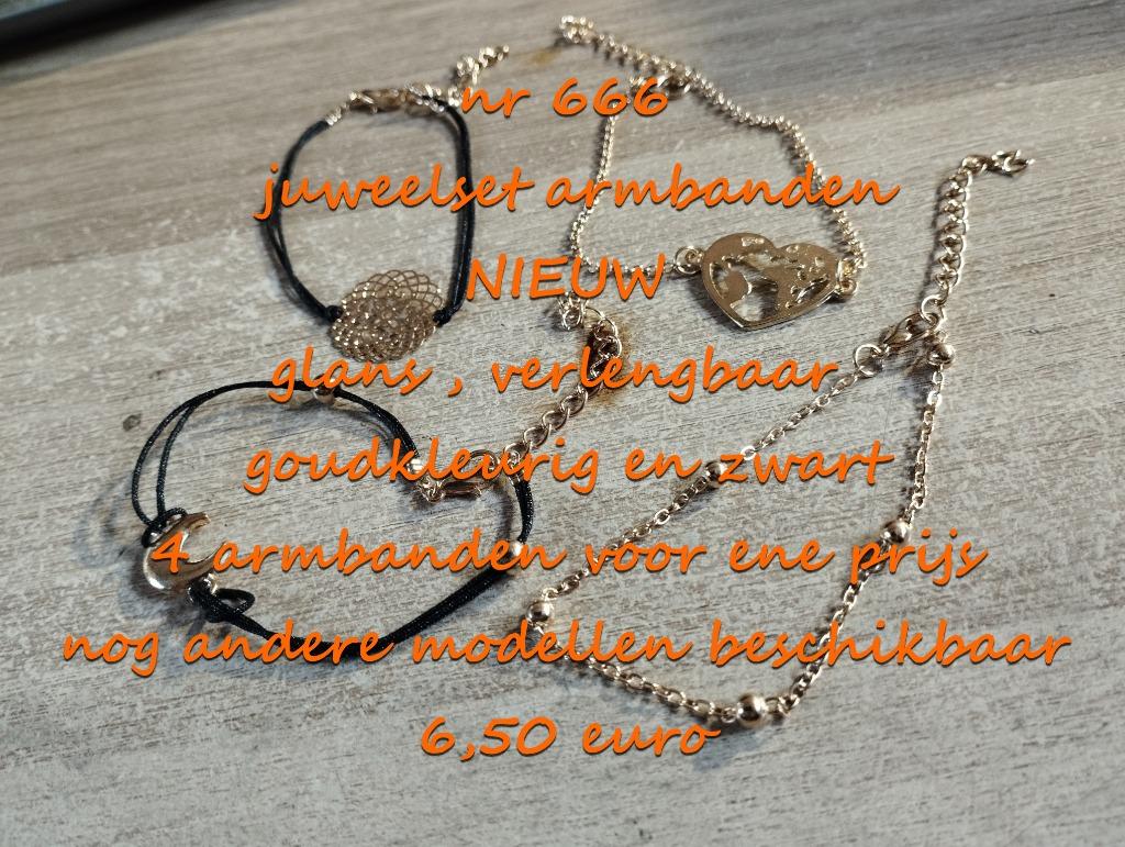 666. Juweelset : armbanden , NIEUW , @LAATSTE STUK@ verzend, Verzenden, Nieuw, Zwart, Overige materialen