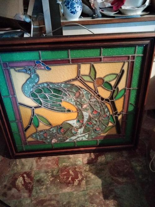 Pauw in loodglas, Antiek en Kunst, Kunst | Overige Kunst, Ophalen of Verzenden
