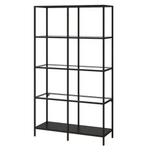Ikea VITTSJÖ Stellingkast, zwartbruin/glas, 100x175 cm, Huis en Inrichting, Ophalen, Zo goed als nieuw