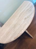 Vintage Italiaanse Travertin salontafel/sidetable, Ophalen, Gebruikt, Mid century design, Up&Up