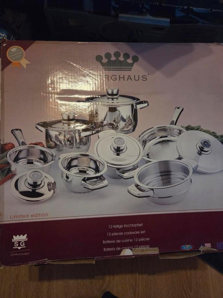 Neuf Batterie de casserole BERGHAUS 12 pièces Charleroi, Maison & Meubles, Cuisine | Casseroles & Poêles, Enlèvement