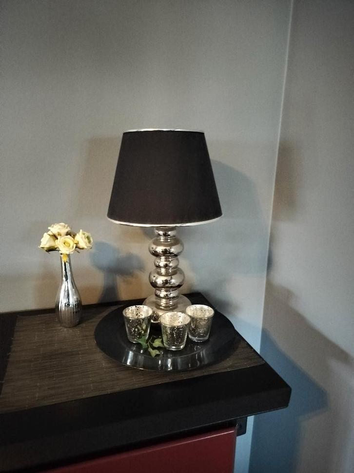 Stijlvolle Lampadair of schemerlamp zilverkleurig, Huis en Inrichting, Lampen | Tafellampen, Zo goed als nieuw, Ophalen