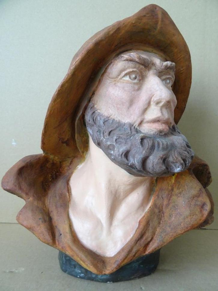 Statue buste de pêcheur 30 cm statue Danesi vintage 1970, Antiquités & Art, Curiosités & Brocante, Enlèvement ou Envoi