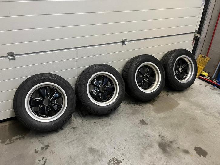 PORSCHE 15" FUCHS VELGEN ORIGINEEL MET BANDEN, Auto-onderdelen, Banden en Velgen, Band(en), Zomerbanden, 15 inch, 215 mm, Personenwagen