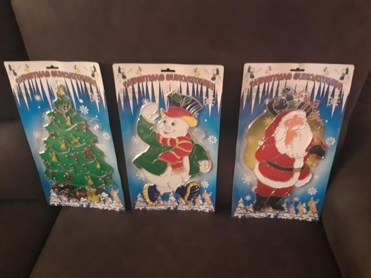 Raamdecoratie sneeuwman, kerstman en kerstboom, Diversen, Kerst, Nieuw, Ophalen of Verzenden